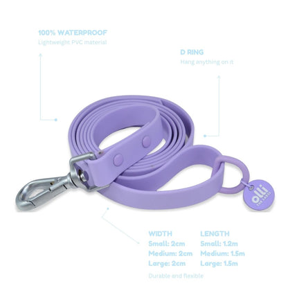 Waterproof Dog Lead and Collar Set – Lavender Bloom