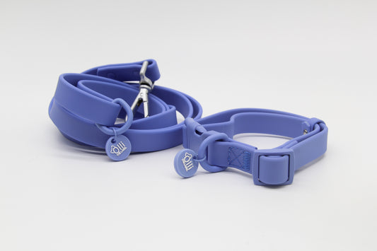 Waterproof Dog Lead and Collar Set – Periwinkle Purple