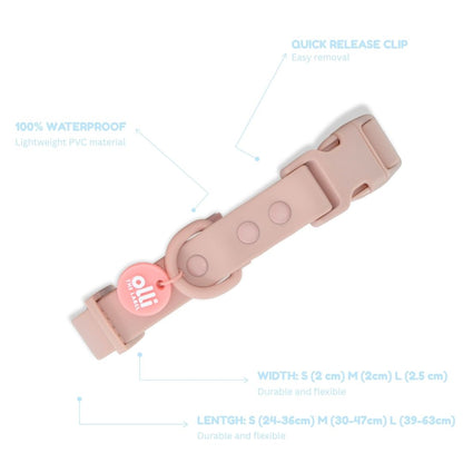 Waterproof Dog Collar – Pale Pink