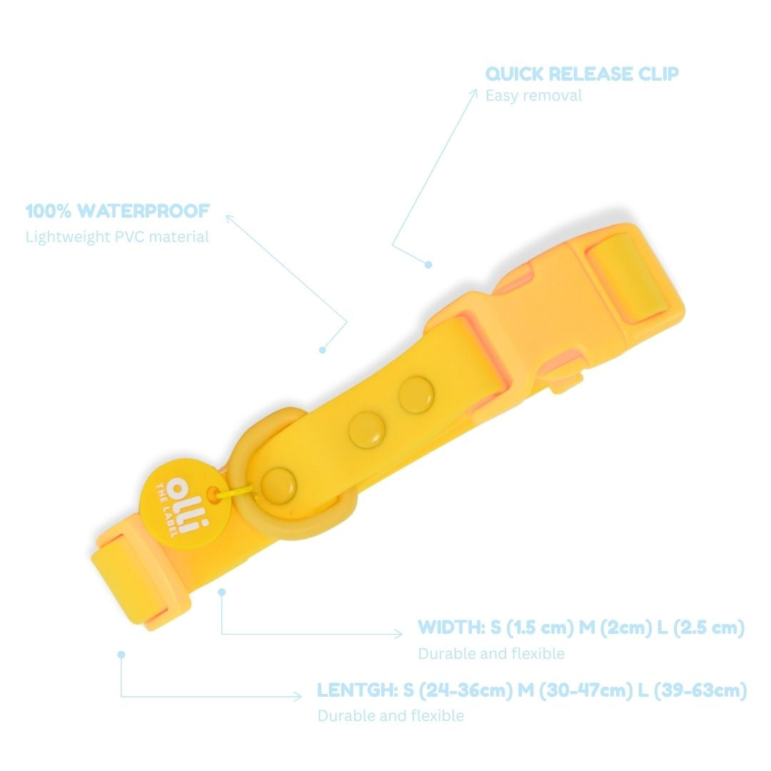 Waterproof Dog Collar – Mango Yellow