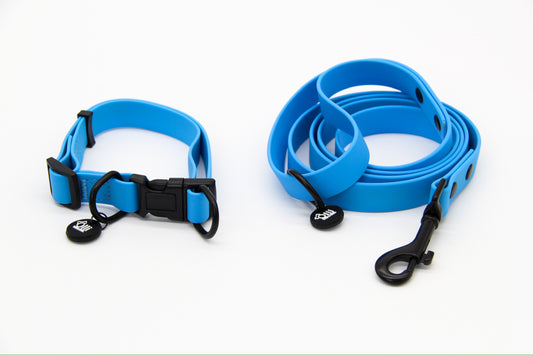 Waterproof Dog Lead and Collar Set – Olli Blue